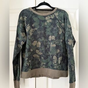 lululemon athletica Butterfly Print Crewneck Sweatshirt - Green Size Large